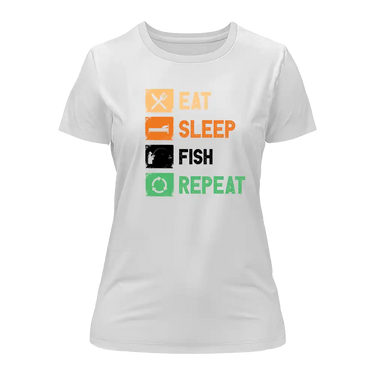 Eat Sleep Fishing Repeat T-Shirt for Women